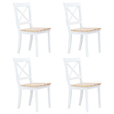 vidaXL 5-piece Dining Set Solid Rubberwood White