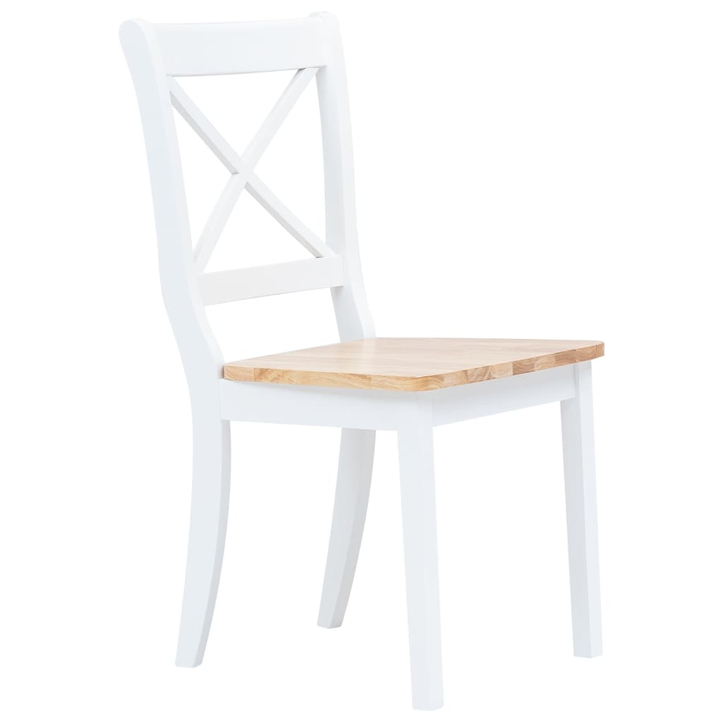 vidaXL 5-piece Dining Set Solid Rubberwood White