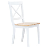 vidaXL 5-piece Dining Set Solid Rubberwood White
