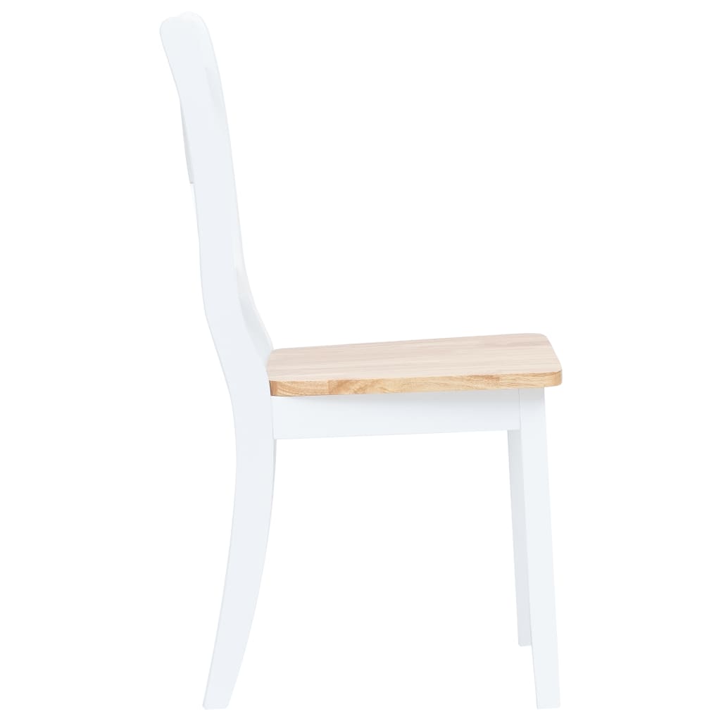 vidaXL 5-piece Dining Set Solid Rubberwood White