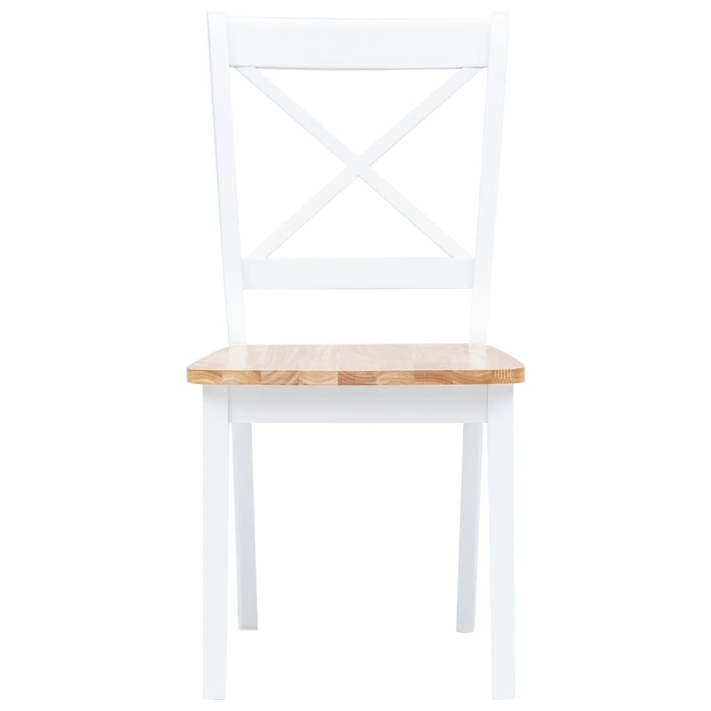 vidaXL 5-piece Dining Set Solid Rubberwood White