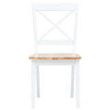 vidaXL 5-piece Dining Set Solid Rubberwood White