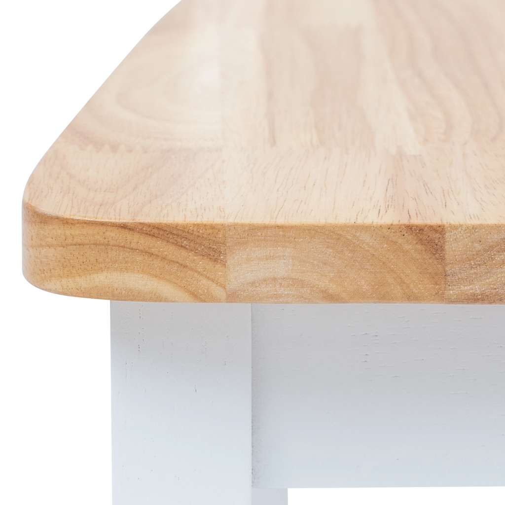 vidaXL 5-piece Dining Set Solid Rubberwood White
