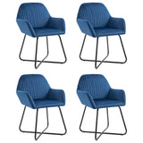 vidaXL Eetkamerstoelen 2 st fluweel bleu