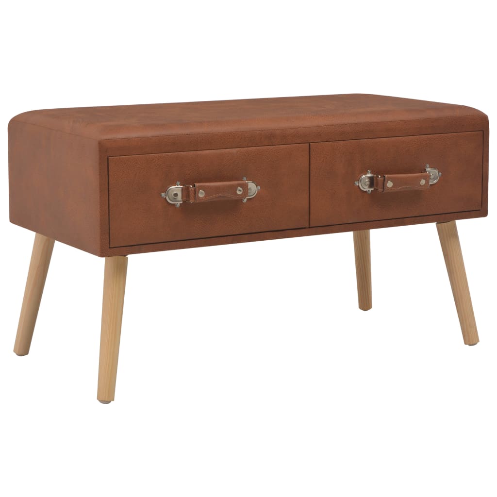 vidaXL Bench with Drawers 80 cm Faux Leather Brown