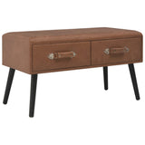vidaXL Bench with Drawers 80 cm Faux Leather Brown