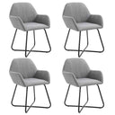 vidaXL Eetkamerstoelen 2 st stof lichtgrijs