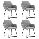 vidaXL Eetkamerstoelen 2 st stof lichtgrijs
