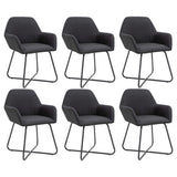 vidaXL Eetkamerstoelen 2 st stof lichtgrijs