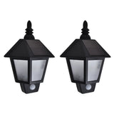 vidaXL Solar Wall Lights 2 pcs with Motion Sensor Black