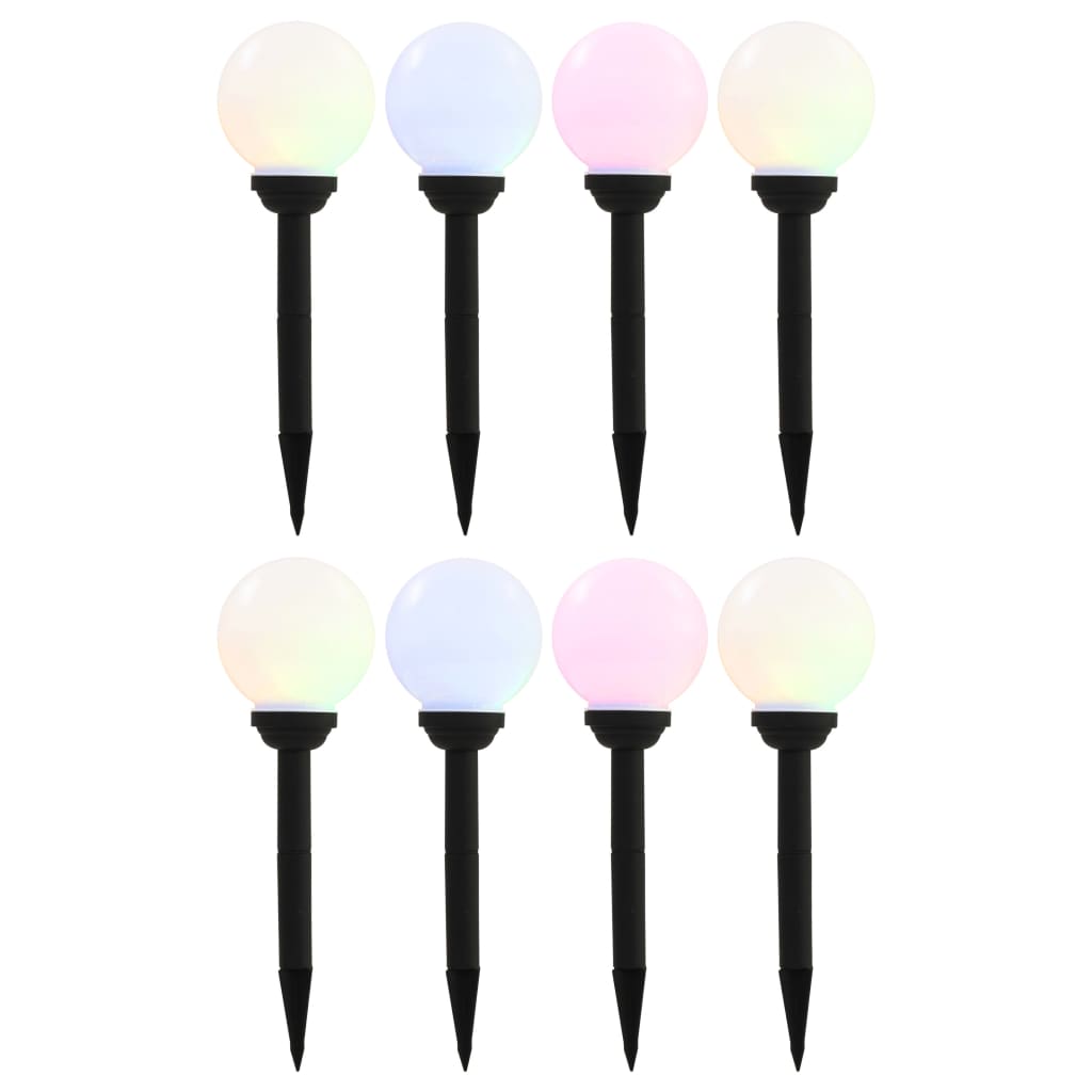vidaXL Solar lights 8 pcs LED round 15 cm RGB