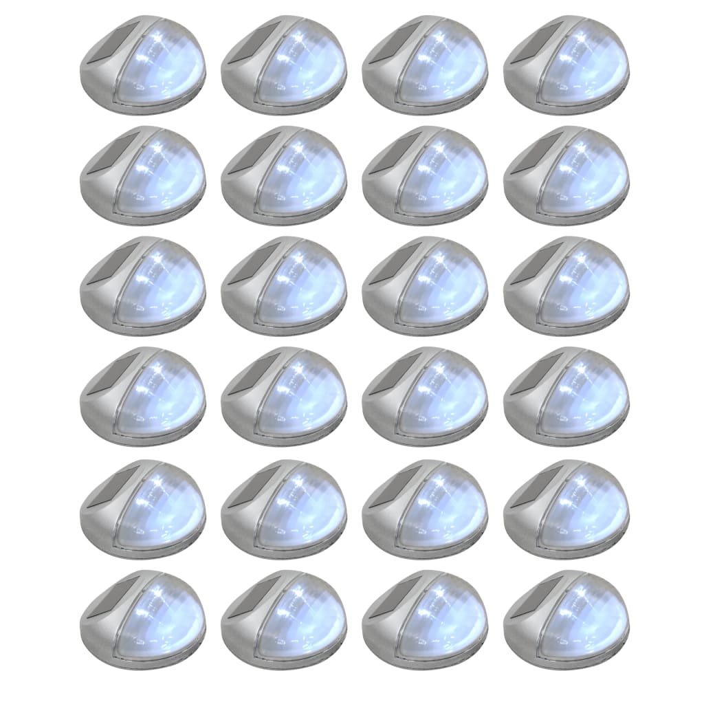 vidaXL Solar Wall Lights LED 24 pcs round black