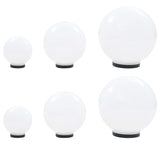 vidaXL 6-piece Round LED Ball Lamp Set 20/30/40 cm PMMA