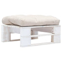 vidaXL Garden Footstool with Grey Cushion Pallet Wood Grey