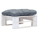 vidaXL Garden Footstool with Grey Cushion Pallet Wood Grey