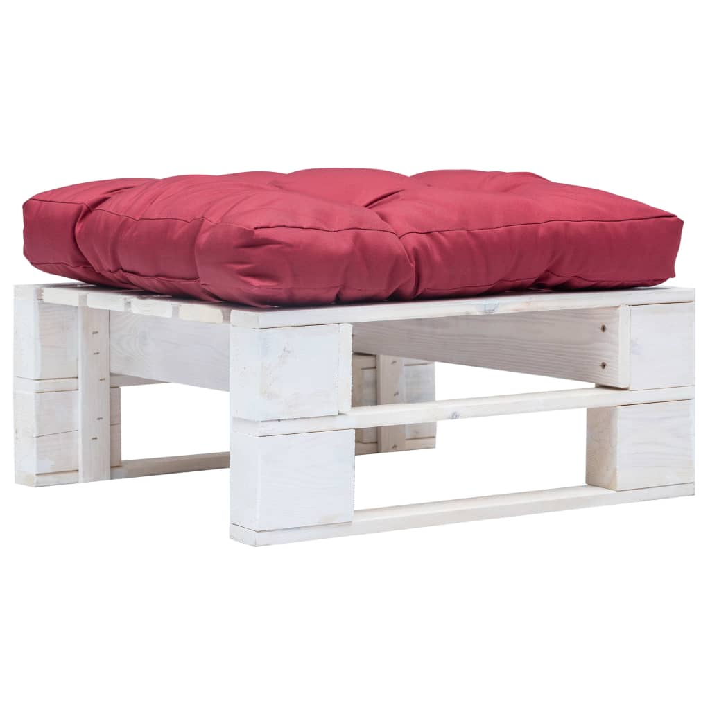 vidaXL Tuinhocker met grijs kussen pallet hout grijs
