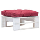vidaXL Garden Footstool with Grey Cushion Pallet Wood Grey