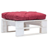 vidaXL Tuinhocker met grijs kussen pallet hout grijs
