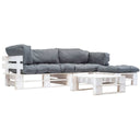 vidaXL 4-delige Loungeset pallet met zandkleurige kussens hout