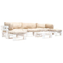vidaXL 6-delige Loungeset pallet met grijze kussens hout