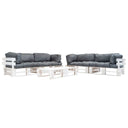 vidaXL 6-Piece Pallet Lounge Set with Sand-Colored Cushions Wood