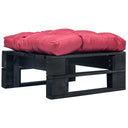 vidaXL Garden Footstool with Grey Cushion Pallet Wood Grey