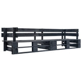 vidaXL Tuinbank 2-zits pallet hout grijs