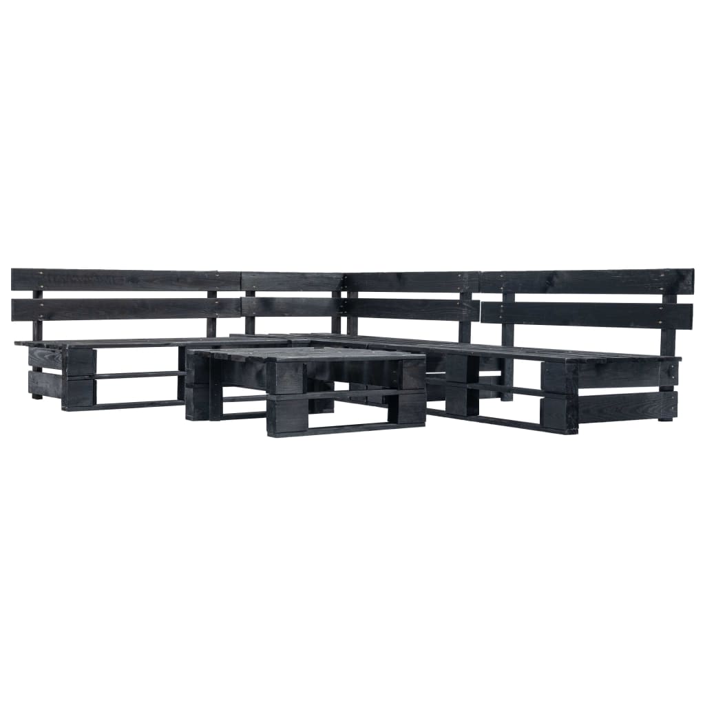 vidaXL 4-delige Loungeset pallet hout grijs