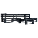 vidaXL 4-delige Loungeset pallet hout grijs