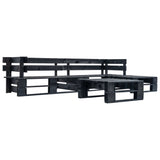 vidaXL 4-delige Loungeset pallet hout grijs