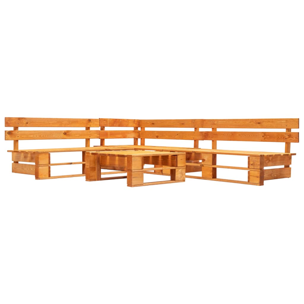 vidaXL 4-delige Loungeset pallet hout grijs