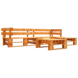 vidaXL 4-delige Loungeset pallet hout grijs