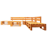 vidaXL 6-delige Loungeset pallet met grijze kussens hout