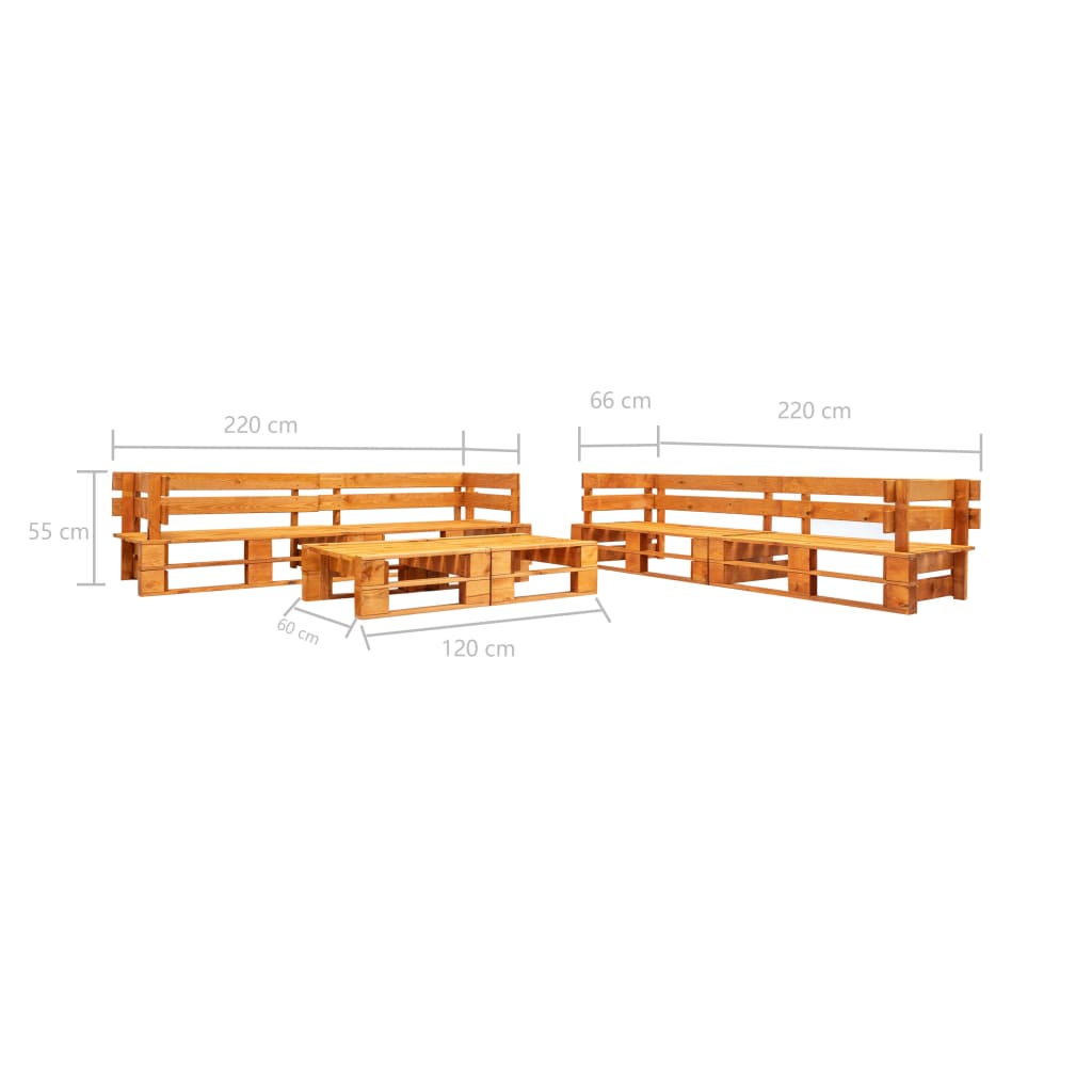 vidaXL 6-delige Loungeset pallet hout grijs
