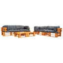 vidaXL 6-Piece Pallet Lounge Set with Sand-Colored Cushions Wood