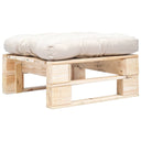 vidaXL Garden Footstool with Grey Cushion Pallet Wood Grey