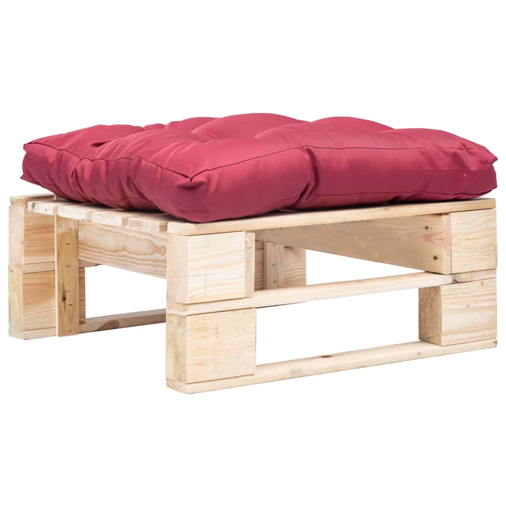 vidaXL Tuinhocker met grijs kussen pallet hout grijs