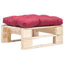 vidaXL Garden Footstool with Grey Cushion Pallet Wood Grey
