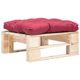 vidaXL Tuinhocker met grijs kussen pallet hout grijs