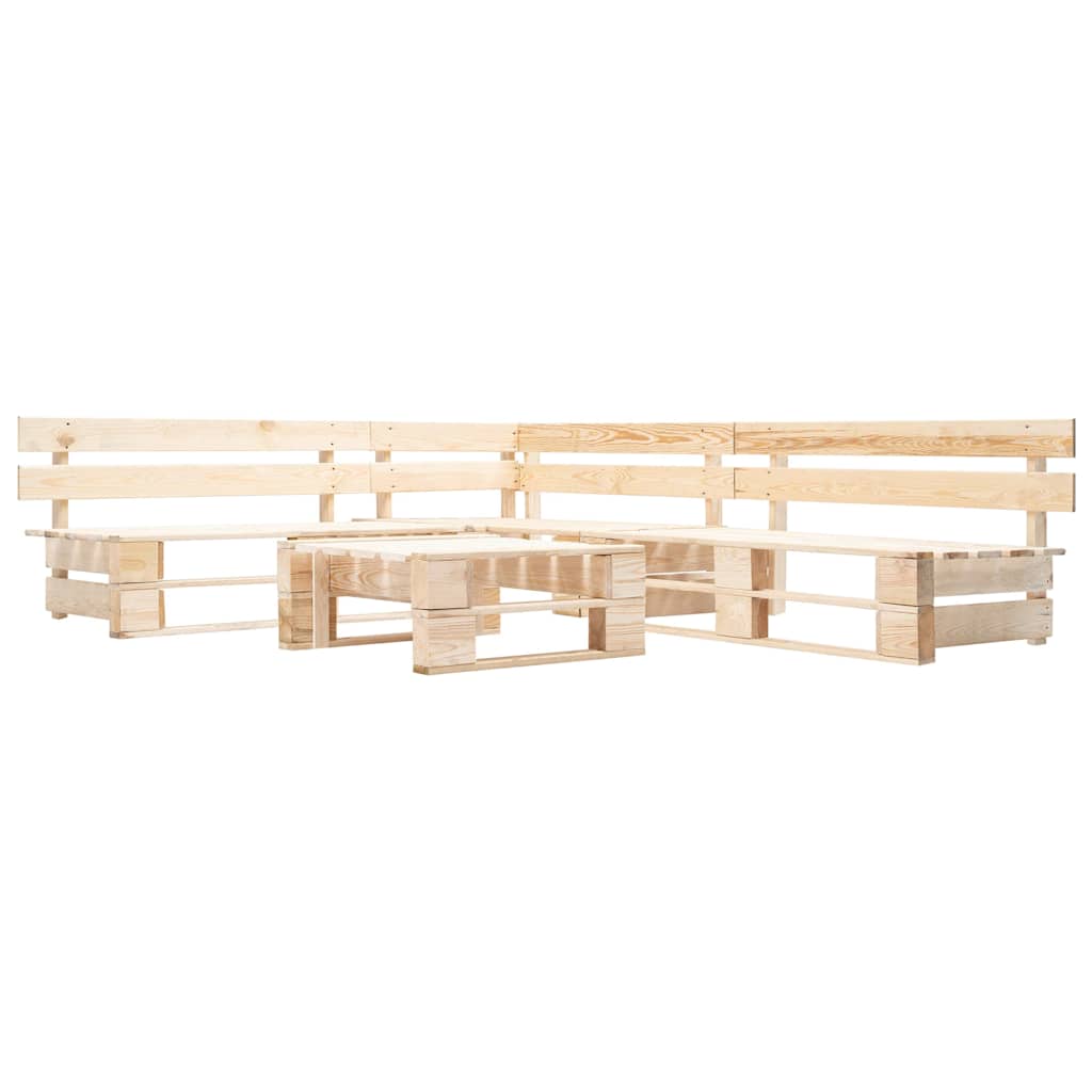 vidaXL 4-delige Loungeset pallet hout grijs