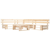 vidaXL 4-delige Loungeset pallet hout grijs