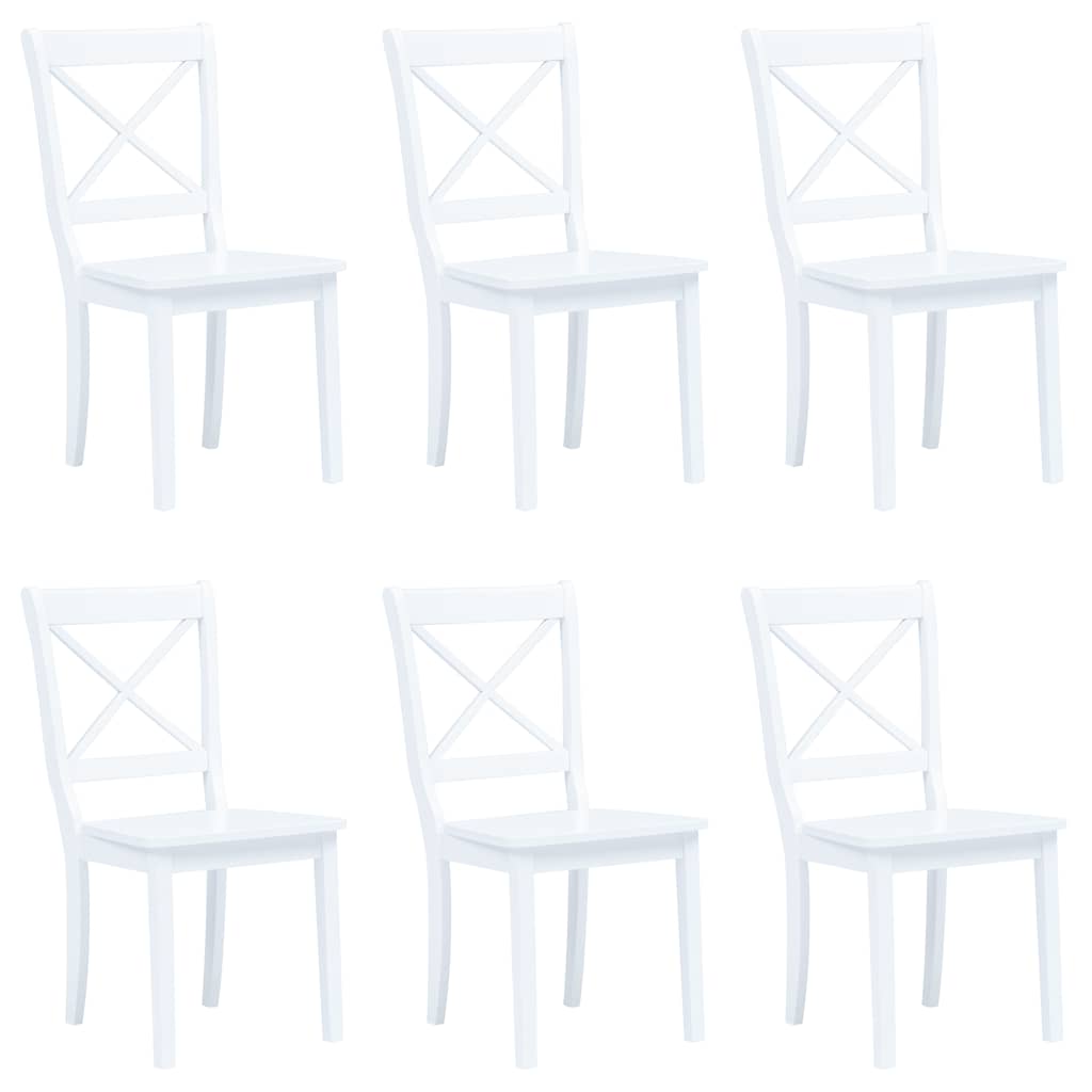 vidaXL Eetkamerstoelen 2 st massief rubberwood wit