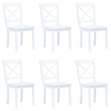 vidaXL Eetkamerstoelen 2 st massief rubberwood wit
