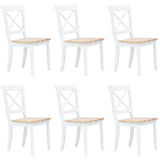 vidaXL Eetkamerstoelen 2 st massief rubberwood wit