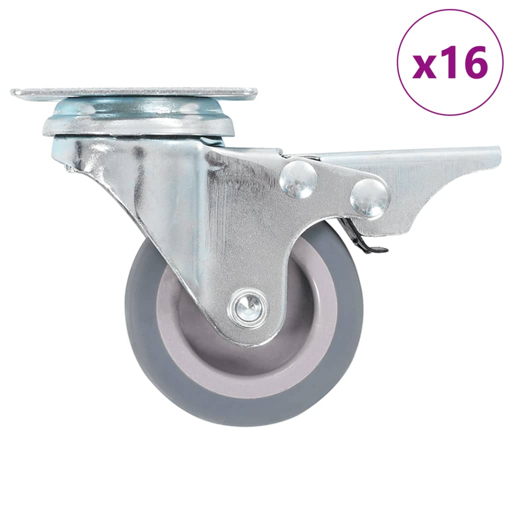 vidaXL Swivel Castors with Double Brakes 4 pcs 50 mm