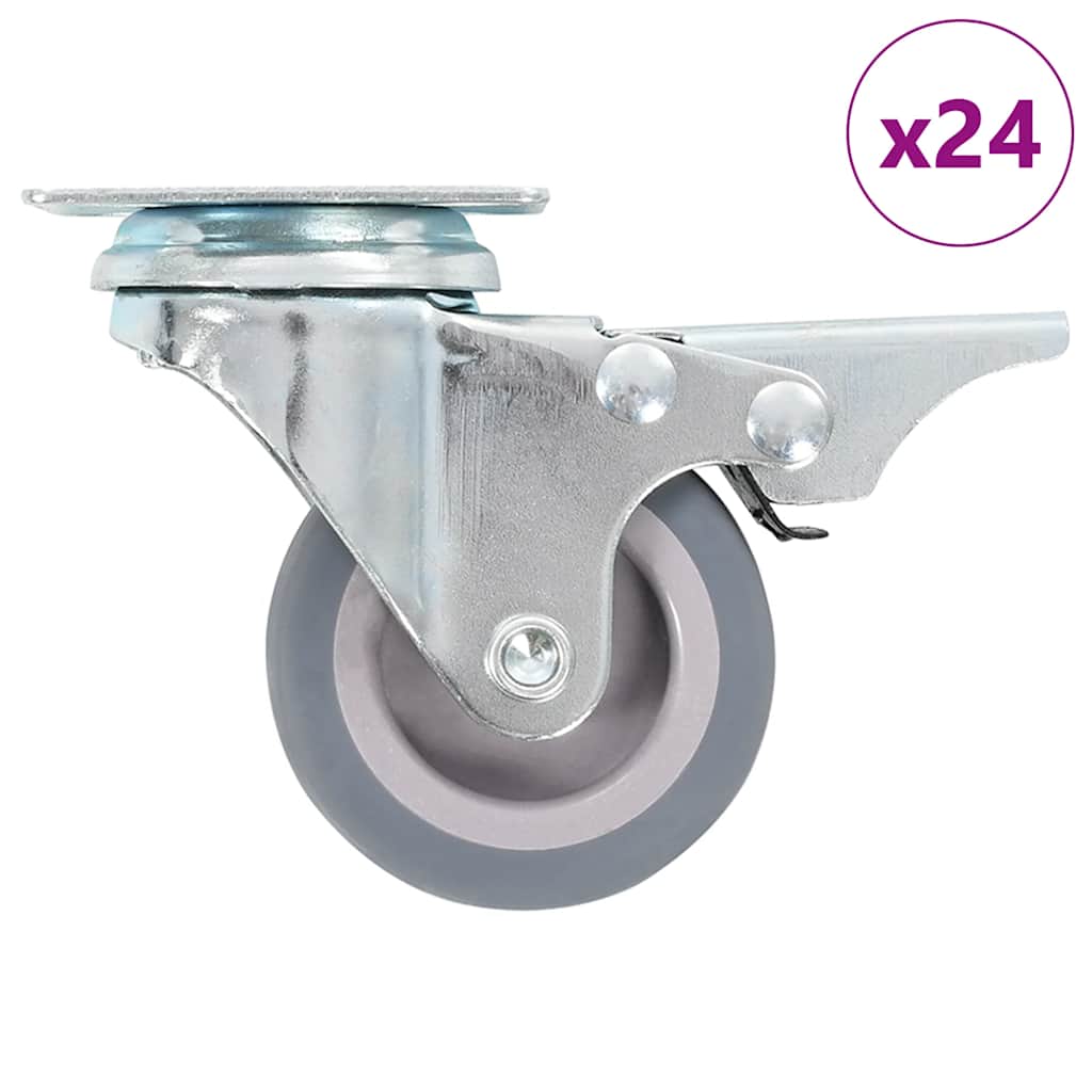 vidaXL Swivel Castors with Double Brakes 4 pcs 50 mm
