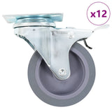vidaXL Swivel Casters with Double Brakes 4 pcs 75 mm
