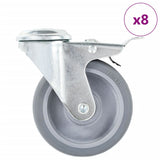 vidaXL Zwenkwielen met boutgaten en dubbele remmen 4 st 100 mm