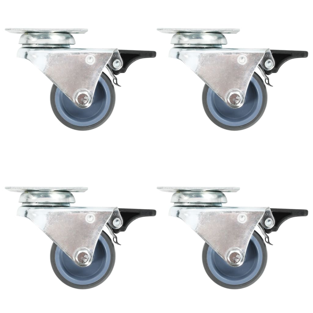 vidaXL Swivel Casters Double with Double Brakes 4 pcs 50 mm