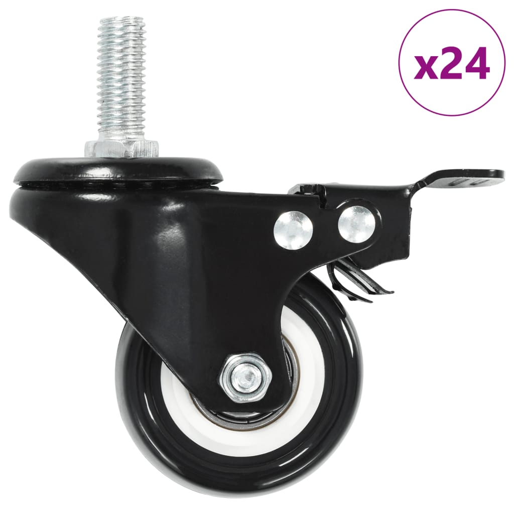 vidaXL Swivel Casters with Brakes 4 pcs 50 mm